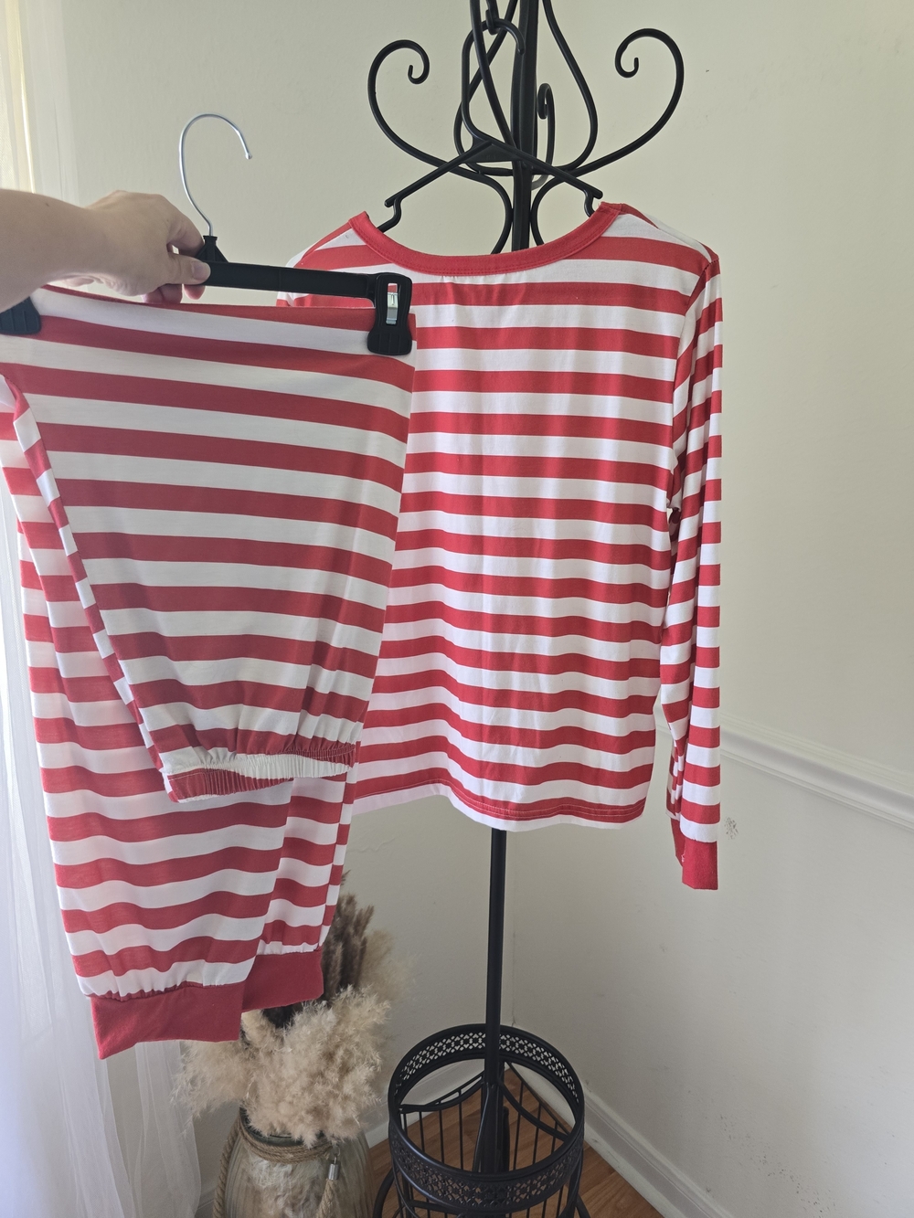 Kids Red and White Stripe Pajama Set - Classic Comfort - Picture 5 of 10